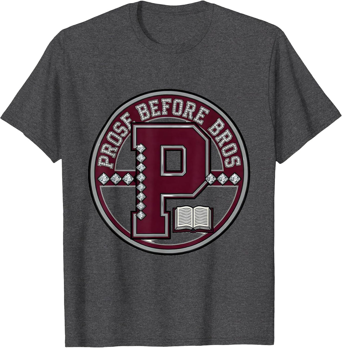 Men's Prose Before Bros English Teacher Design T-Shirt - Dark Heather Grey