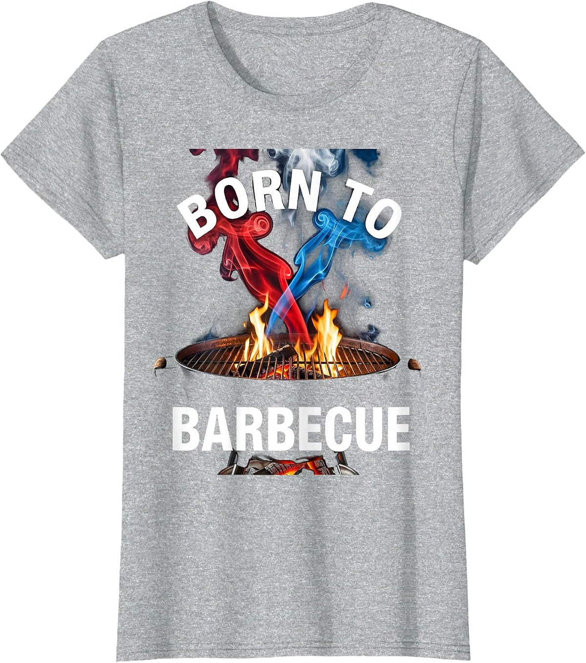 Born to Barbecue Labor Day Grilling Design T-Shirt - Heather Grey