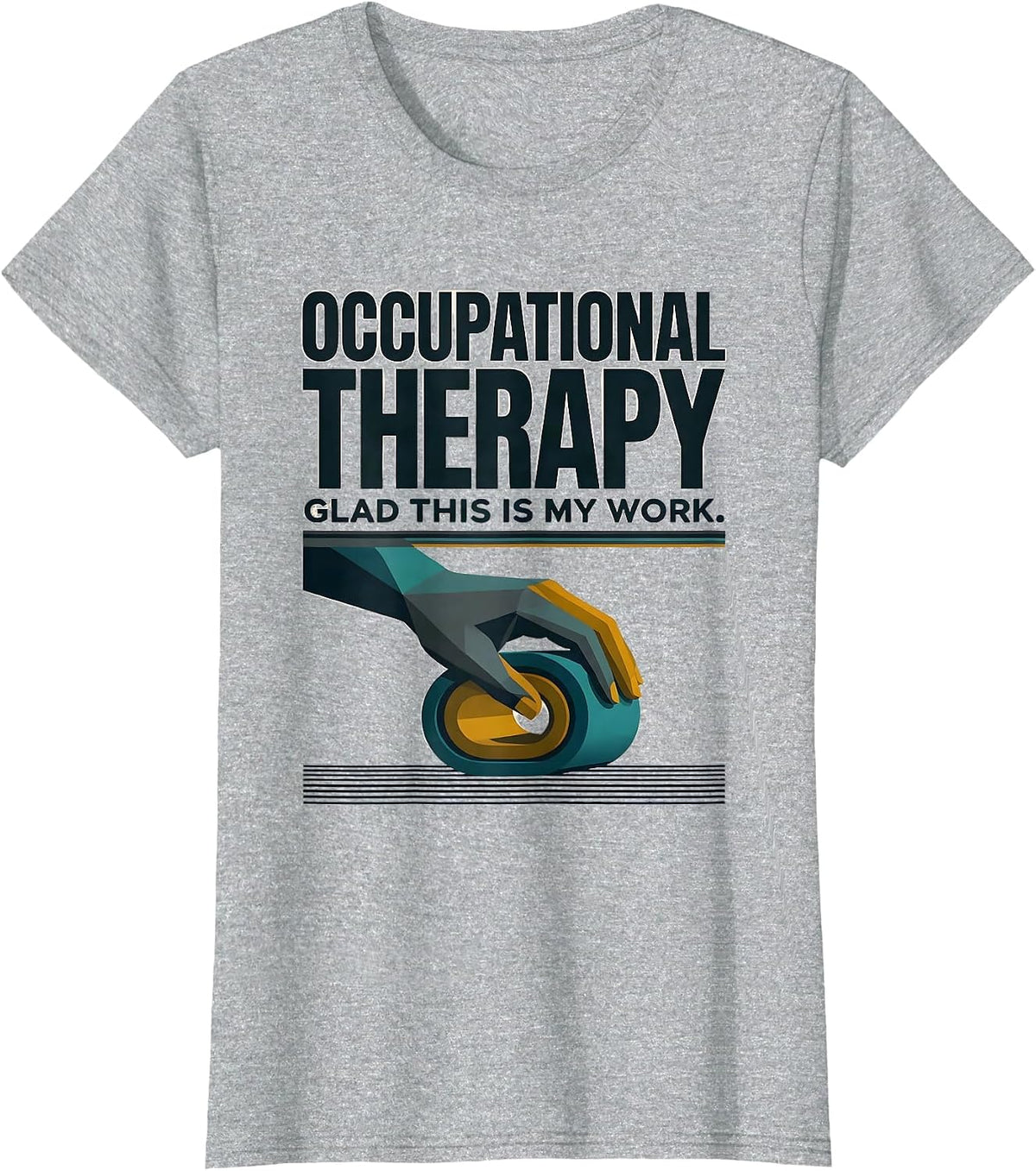 Occupational Therapy Glad This Is My Work Midcentury Modern T-Shirt - Heather Grey