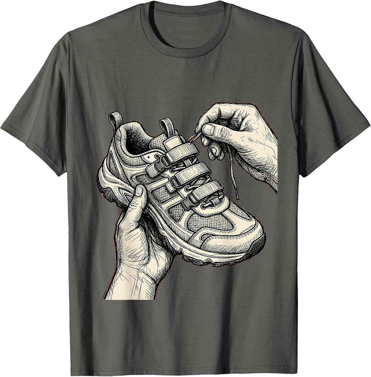 Men's Occupational Therapy Adaptive Shoe Lacing Graphic T-Shirt - Asphalt Grey