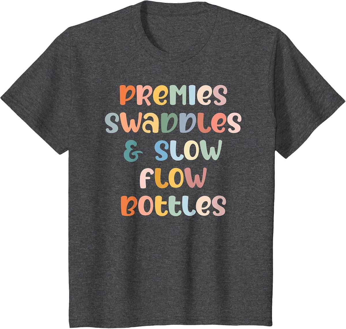NICU Nurse Neonatal Premies Swaddles & Bottles Tiny Human T-Shirt - Dark Heather Grey