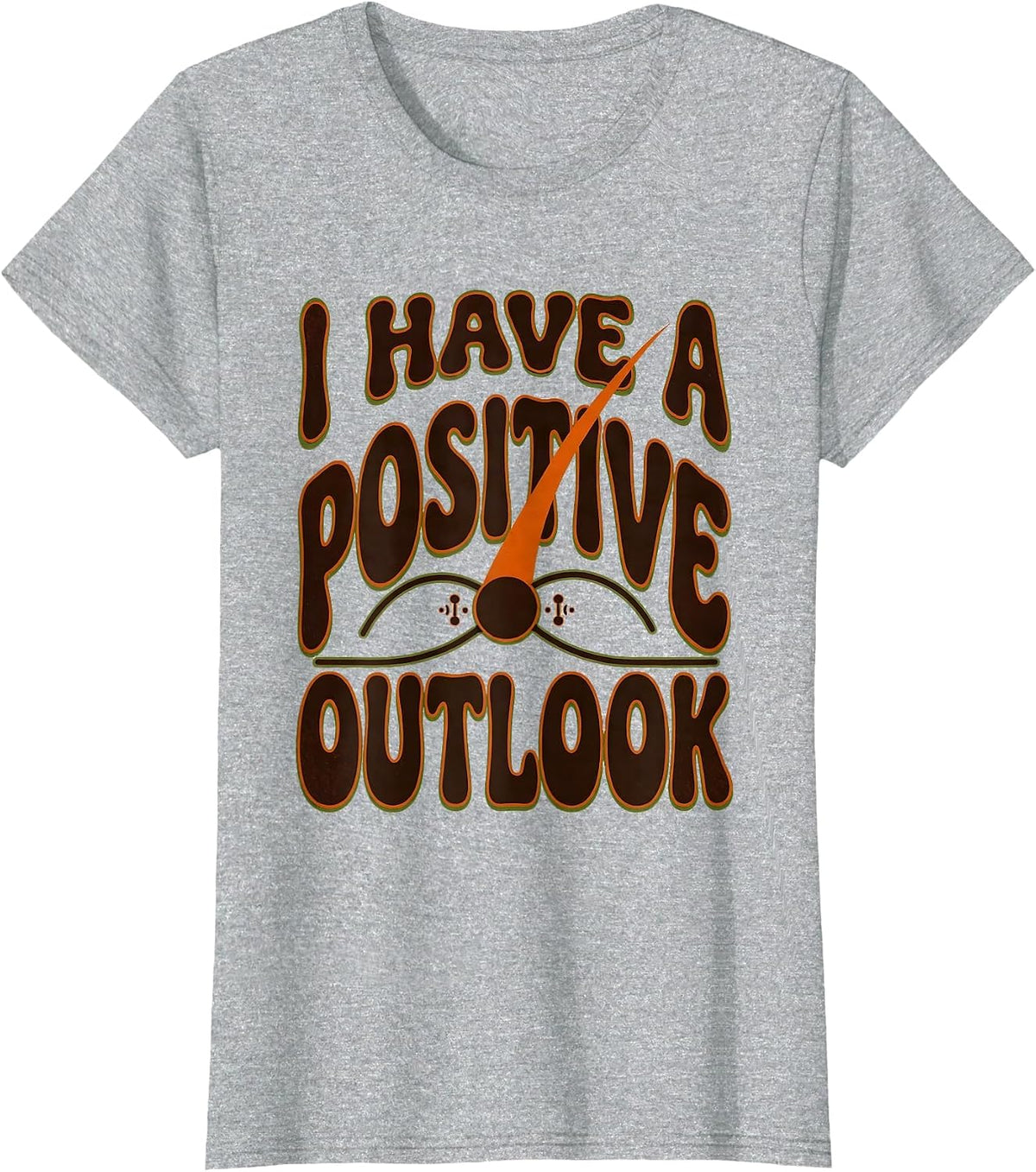 I Have A Positive Outlook Retro 70s Chemistry Pun Science T-Shirt - Heather Grey