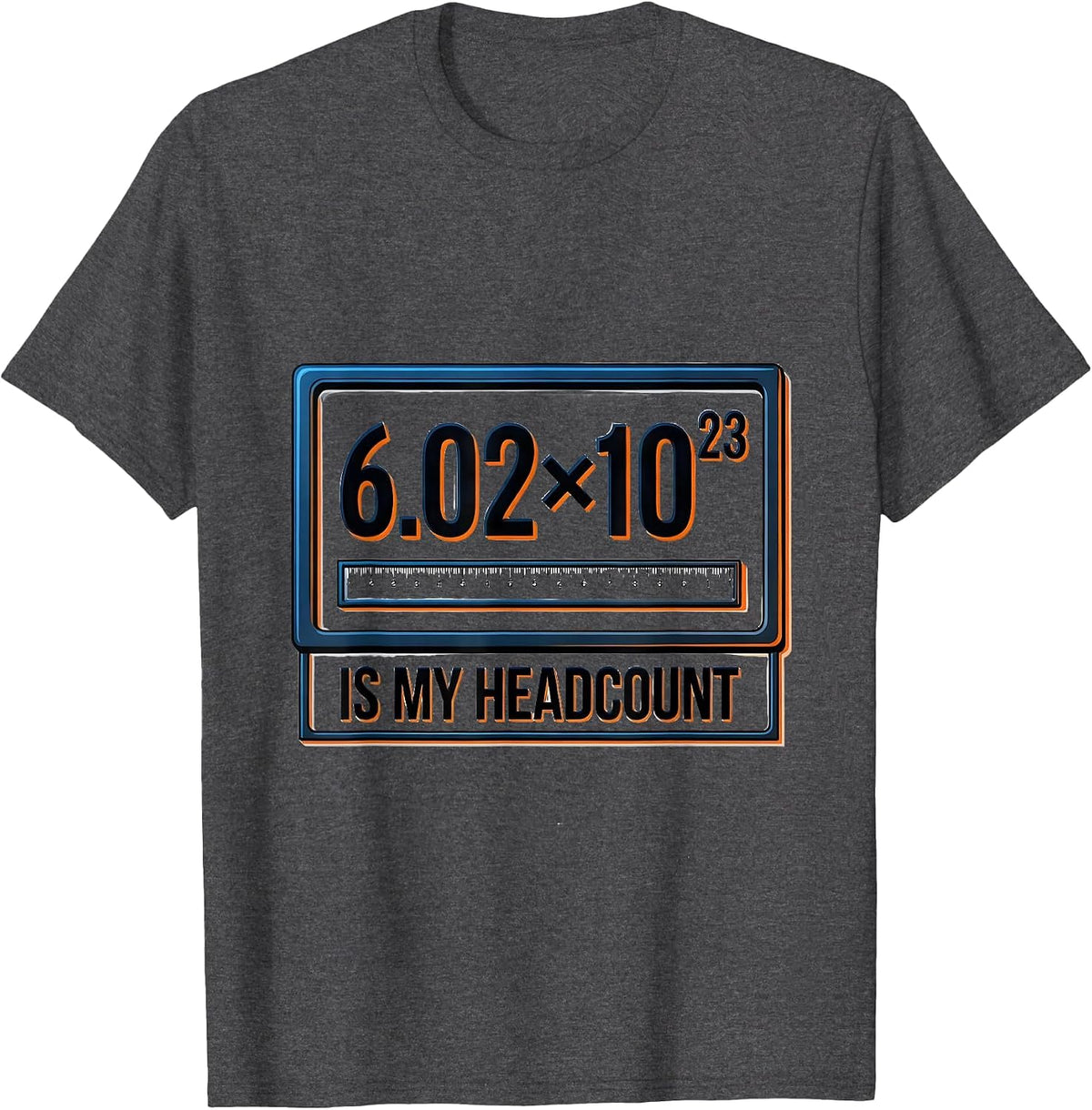 Men's 6.02×10²³ Is My Headcount Science Nerd Humor T-Shirt - Dark Heather Grey