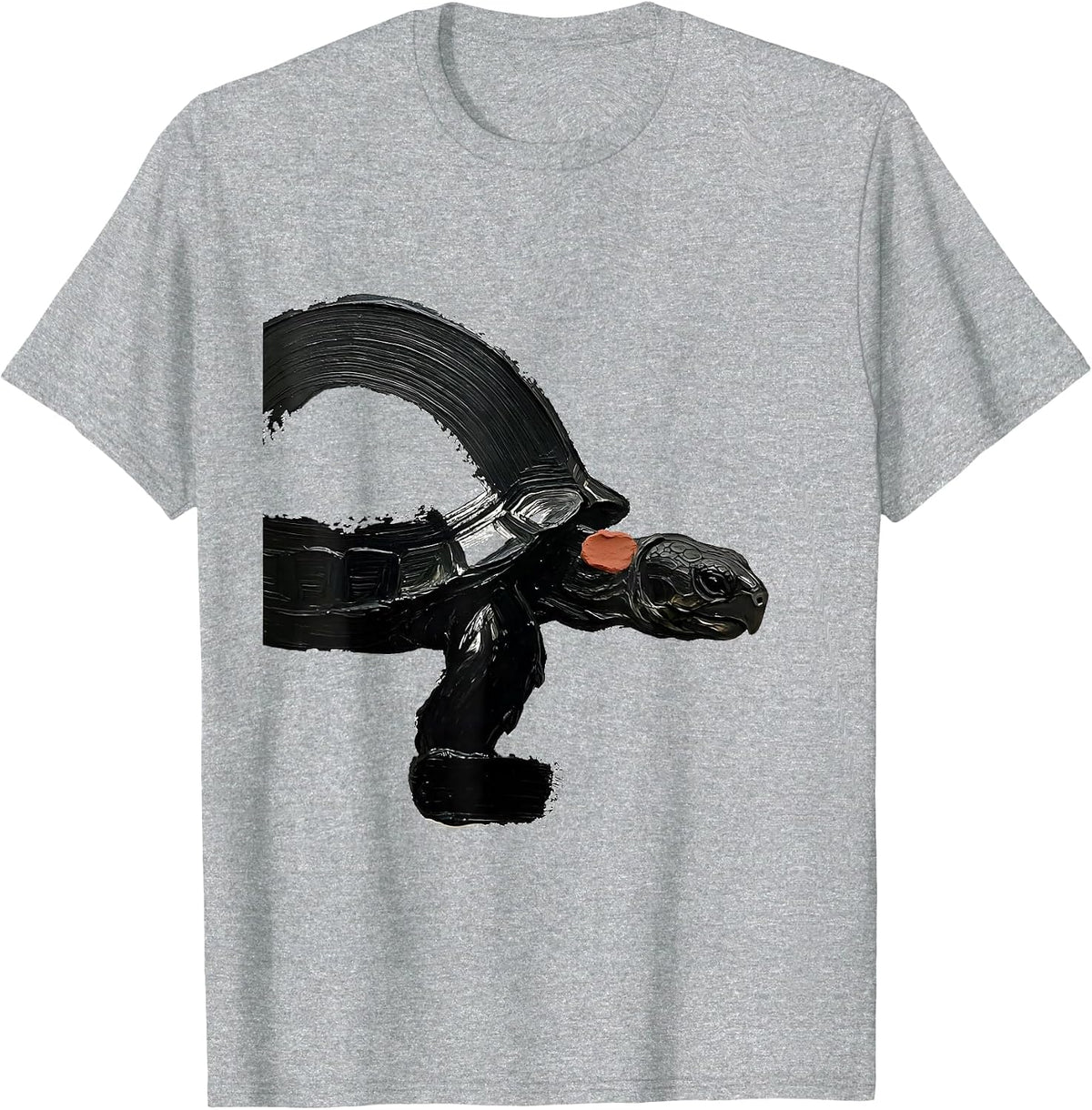 Men's Tortoise Calm Brush Stroke Pet Lover Humor T-Shirt - Heather Grey