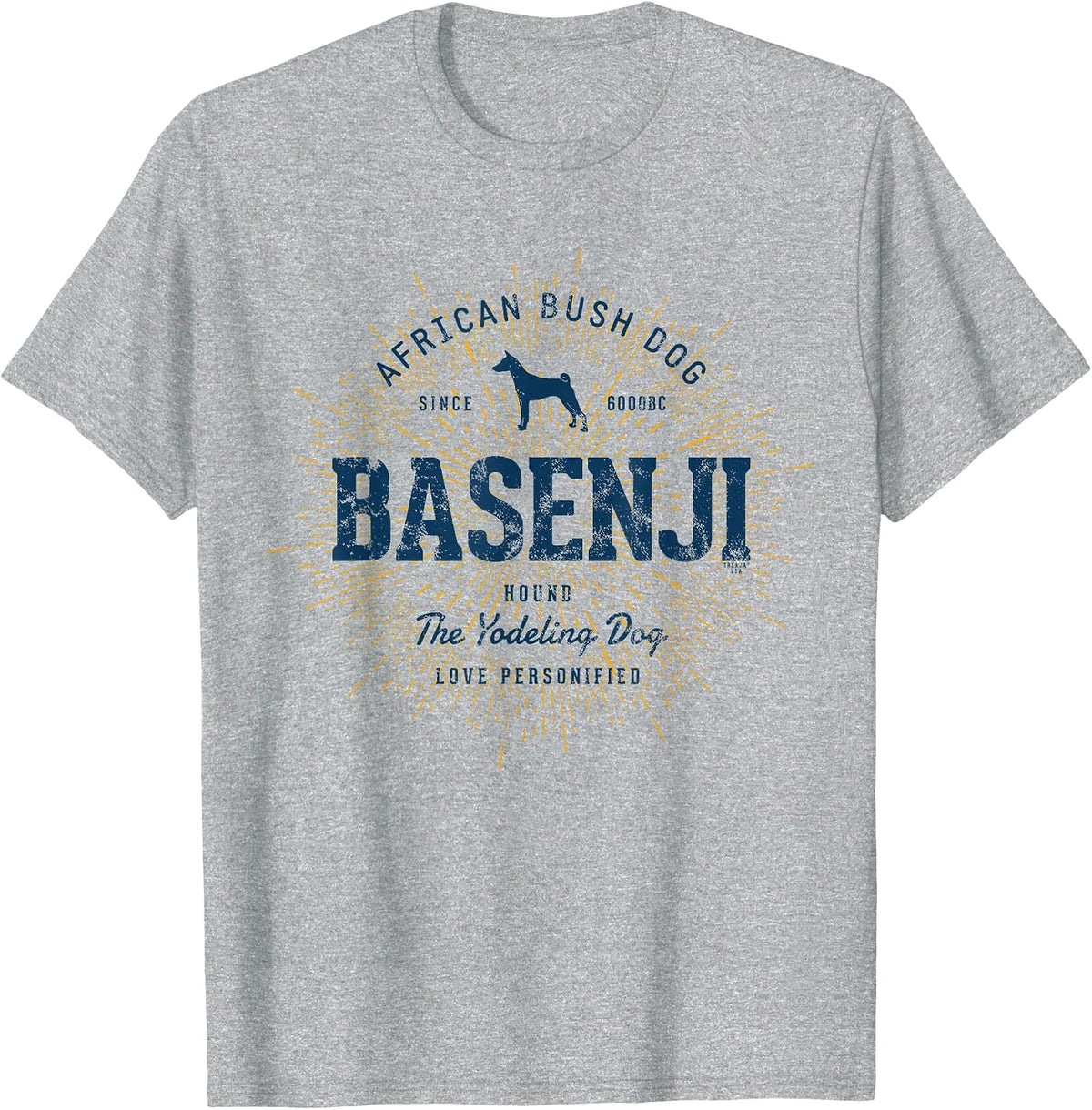 Vintage Basenji Retro T-Shirt - Heather Grey