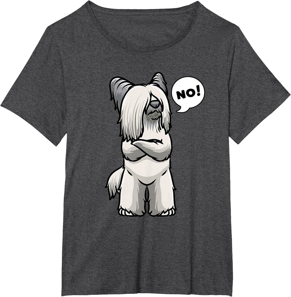 Skye Terrier Dog T-Shirt - Dark Heather Grey