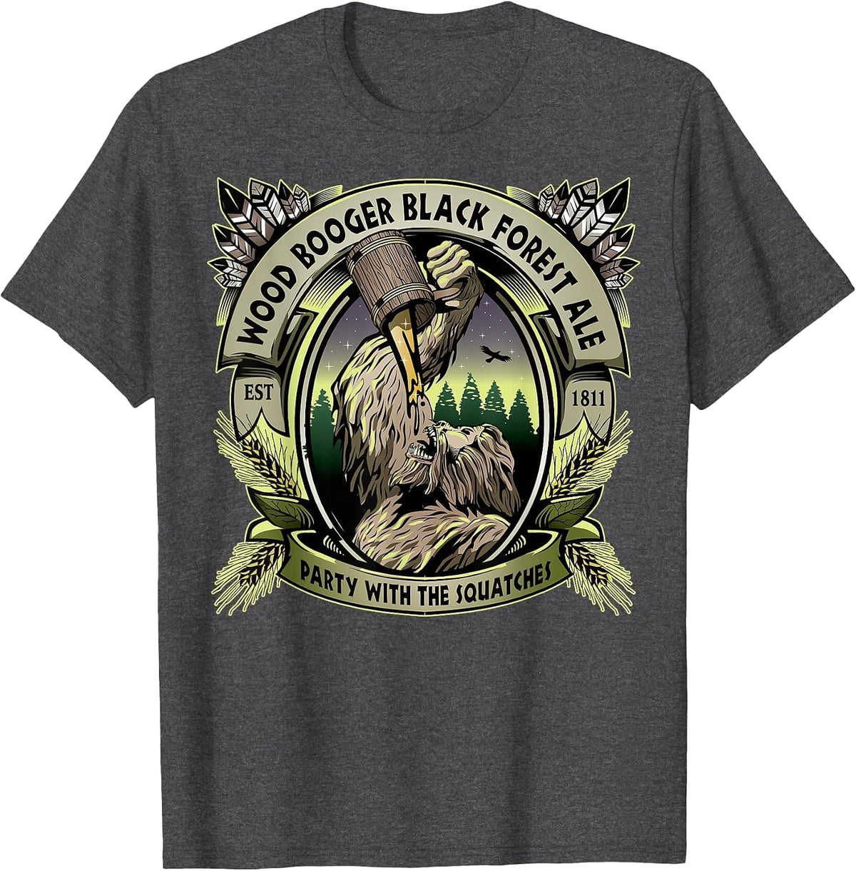 Wood Booger Black Forest Ale T-Shirt - Dark Heather Grey