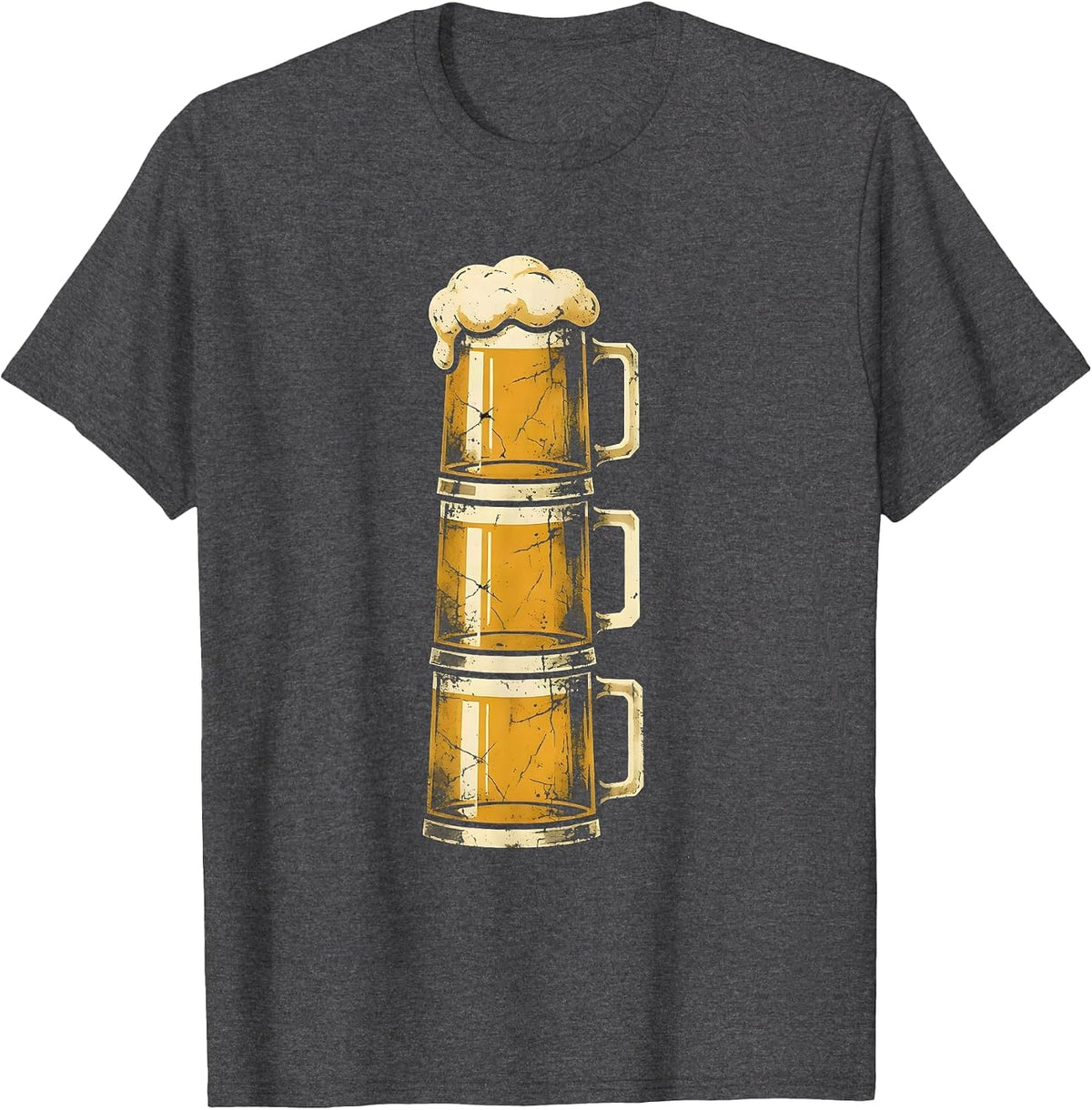 Oktober Festival Beer Stein Tower Graphic Tee T-Shirt - Dark Heather Grey