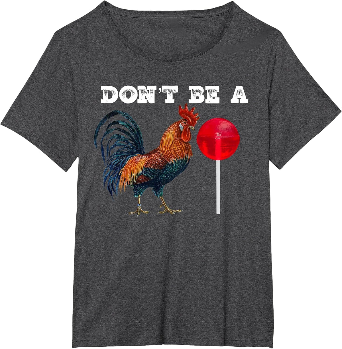 #Premium Rooster Lollipop T-Shirt - Dark Heather Grey