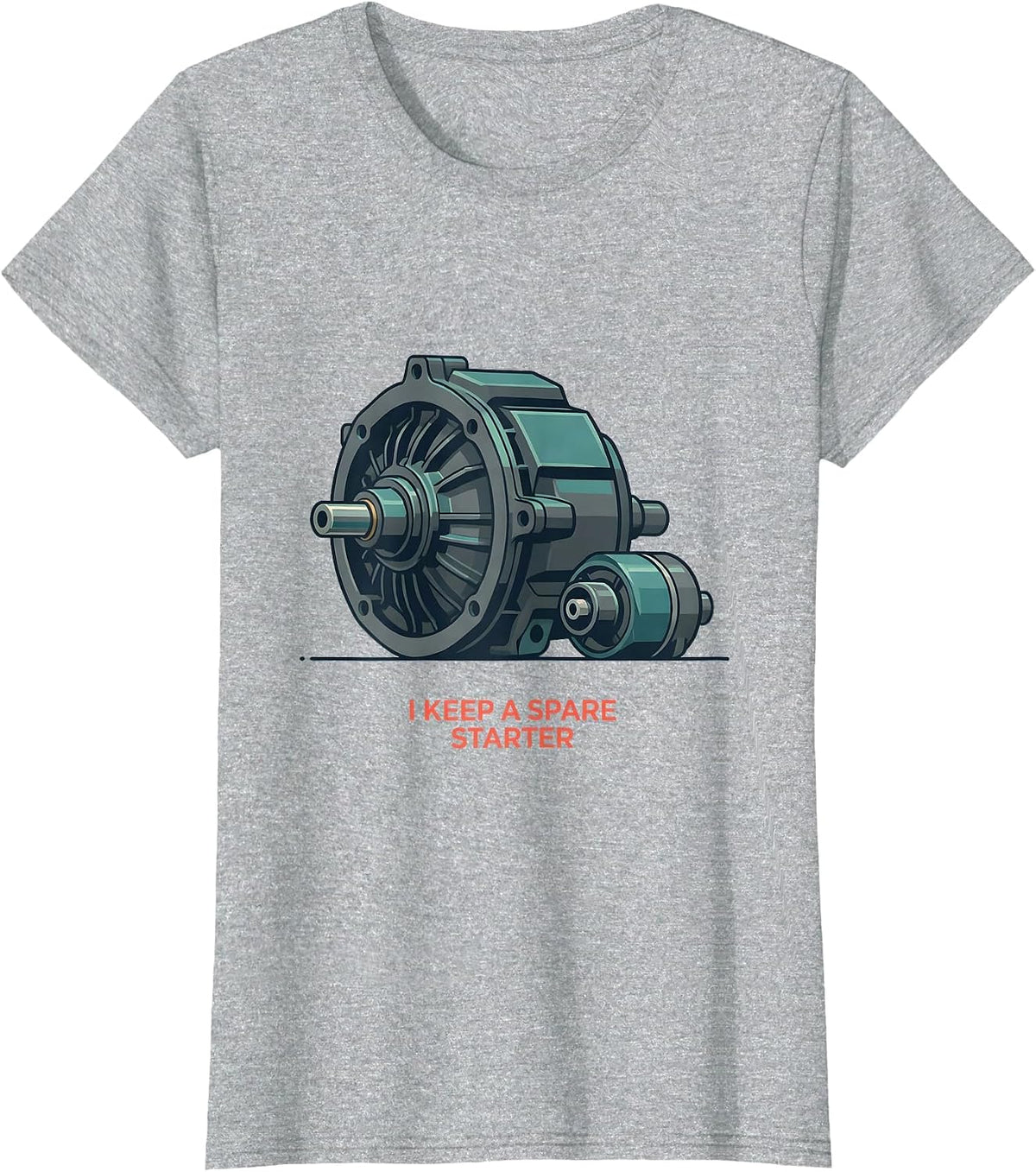 I Keep A Spare Starter Funny Car Guy Mechanic Gift T-Shirt - Heather Grey
