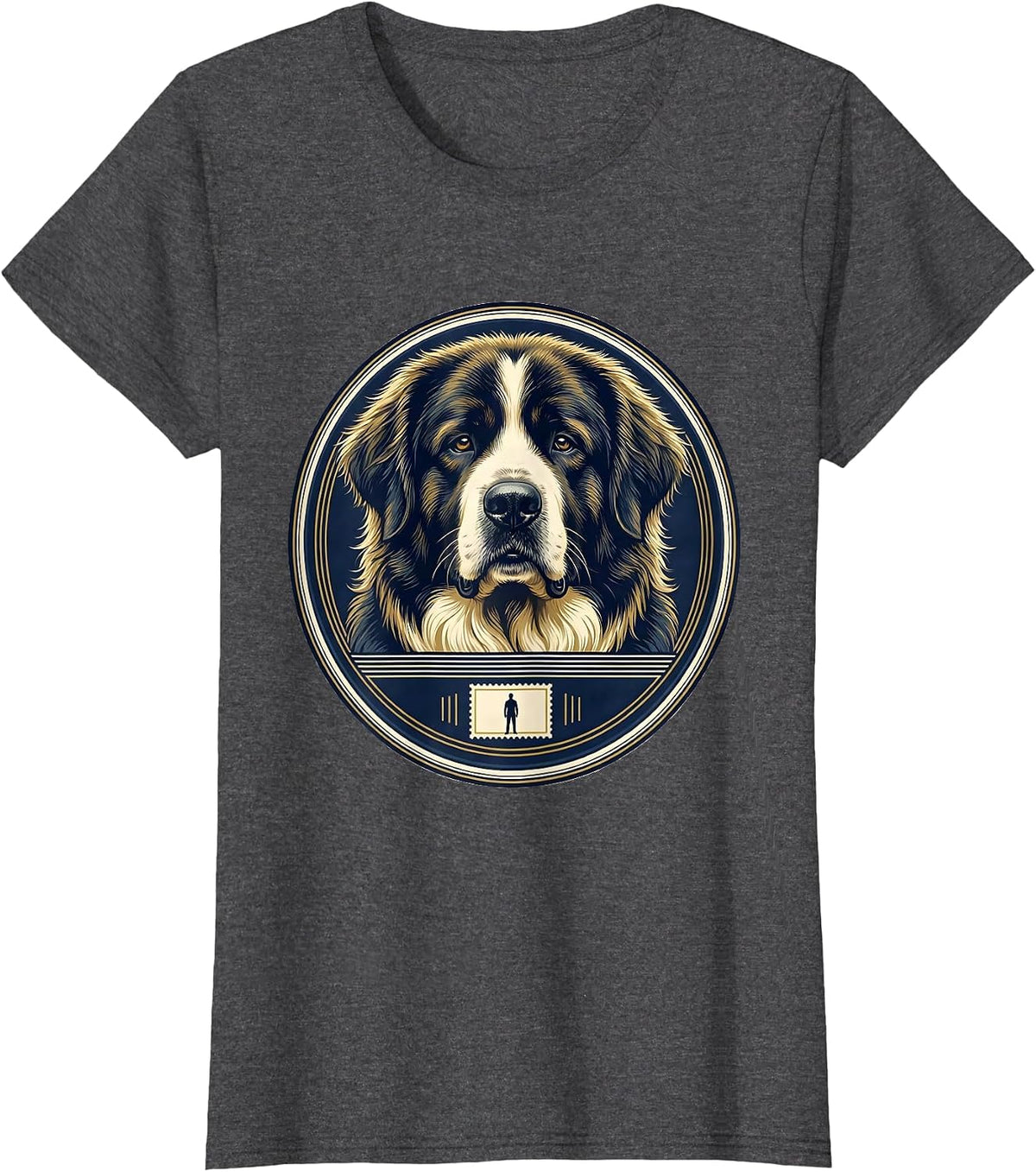 Women's Great Pyrenees Dog Crest Breed Pride Emblem T-Shirt - Dark Heather Grey