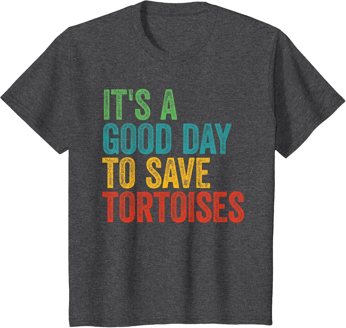 Retro It's A Good Day to Save Tortoises T-Shirt - Dark Heather Grey