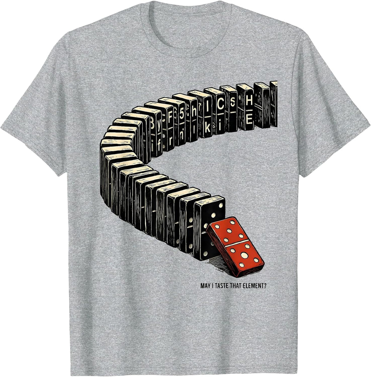 Men's May I Taste That Element Funny Periodic Table Science T-Shirt - Heather Grey
