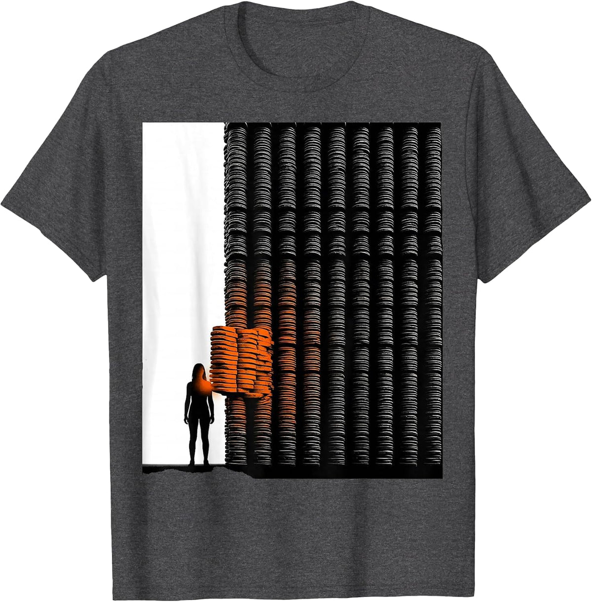 Calm Silhouette Brutalist Graphic Paraprofessional Humor T-Shirt - Dark Heather Grey
