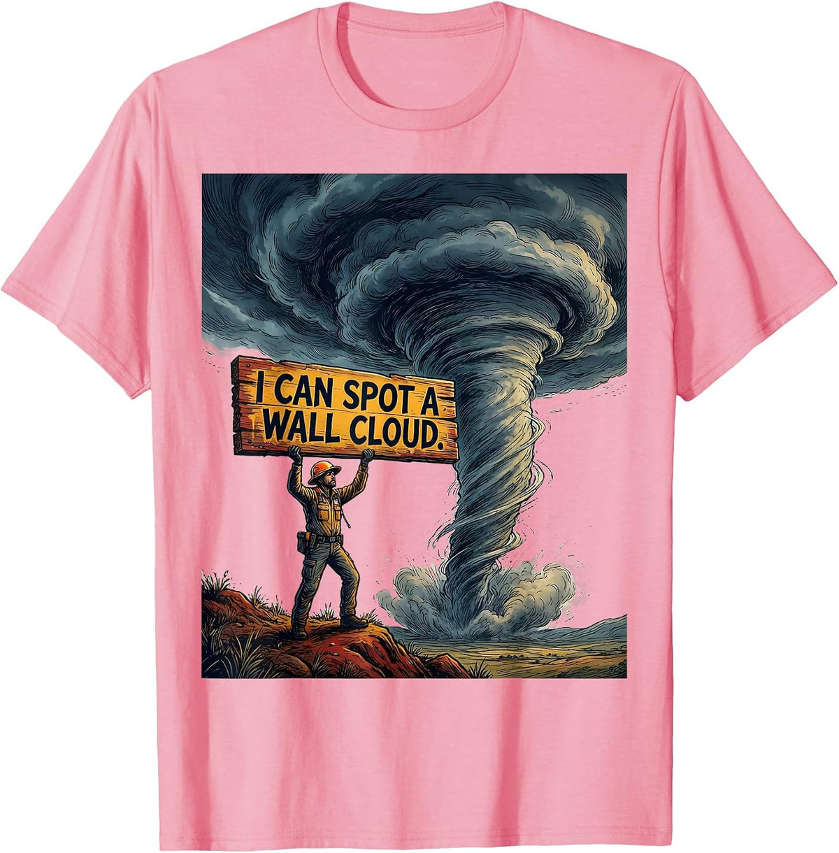 Men's I Can Spot A Wall Cloud Funny Storm Chaser Meteorologist T-Shirt - Pink