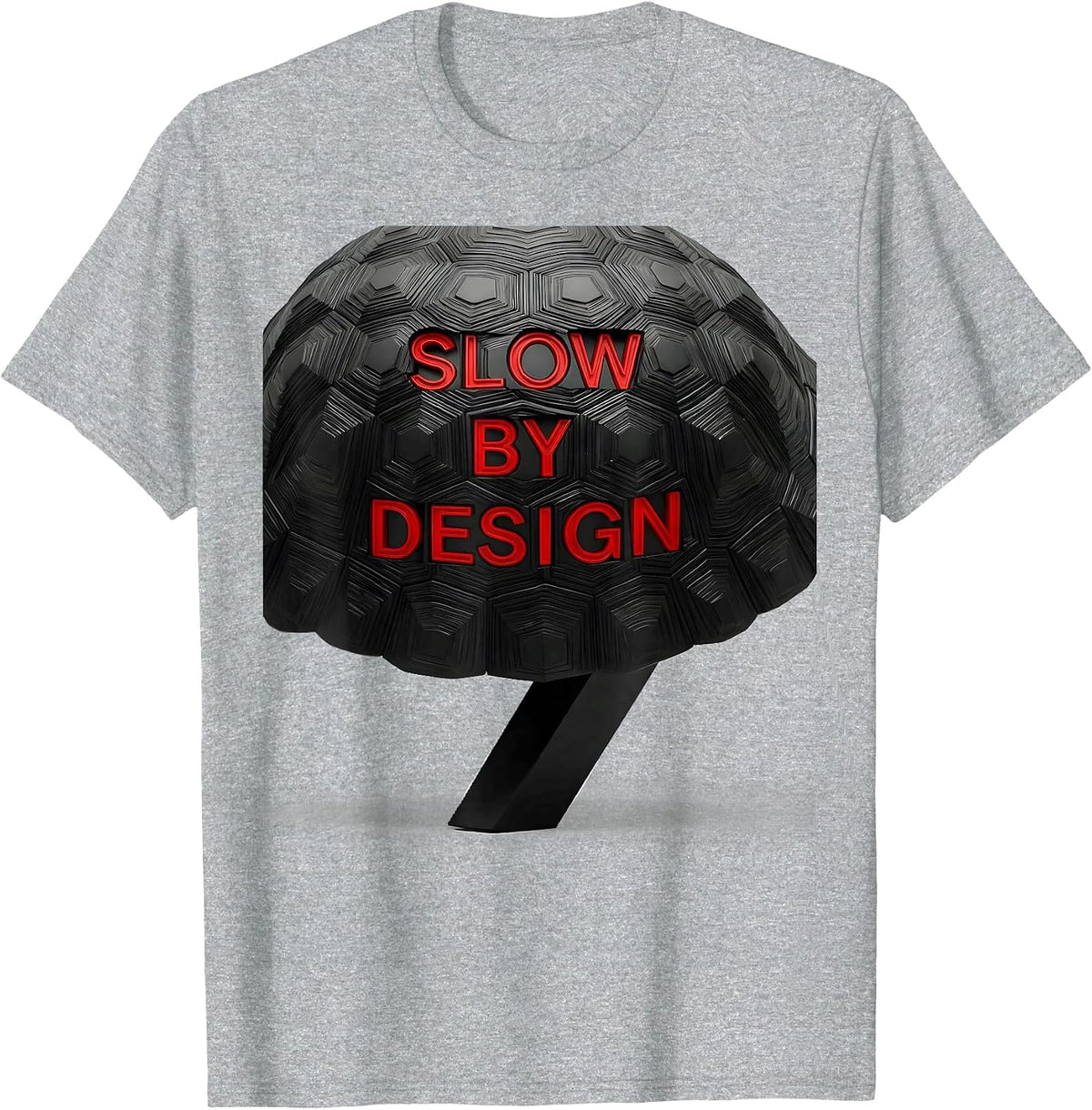 Men's Slow By Design Geometric Tortoise Lover Pet Owner Humor T-Shirt - Heather Grey