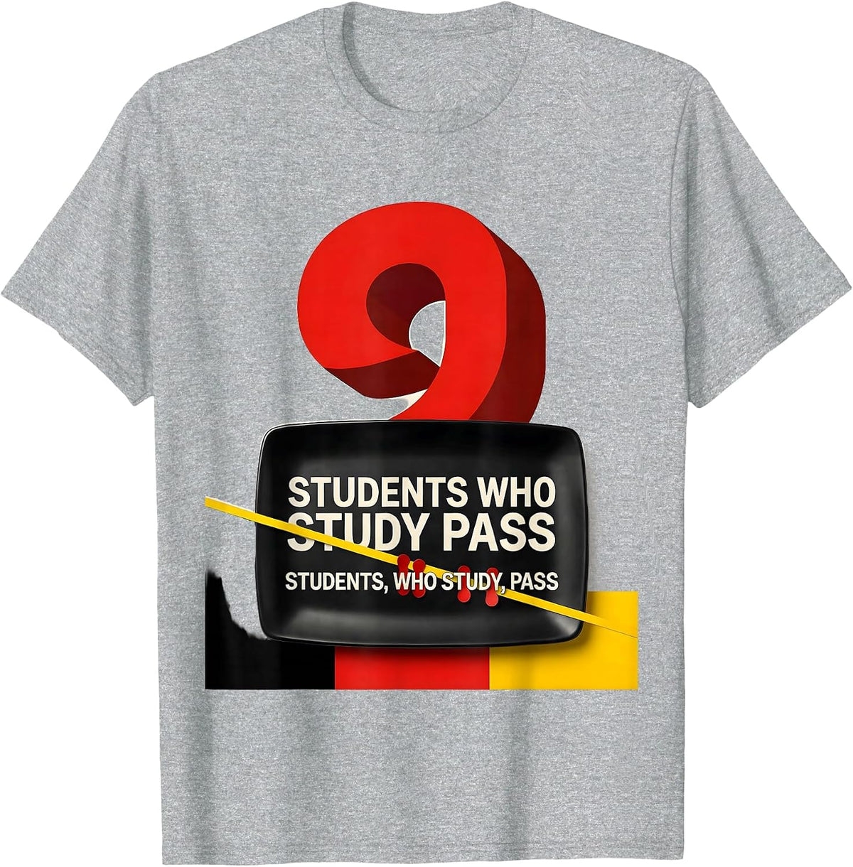 Men's Students who study pass Funny Grammar Teacher T-Shirt - Heather Grey