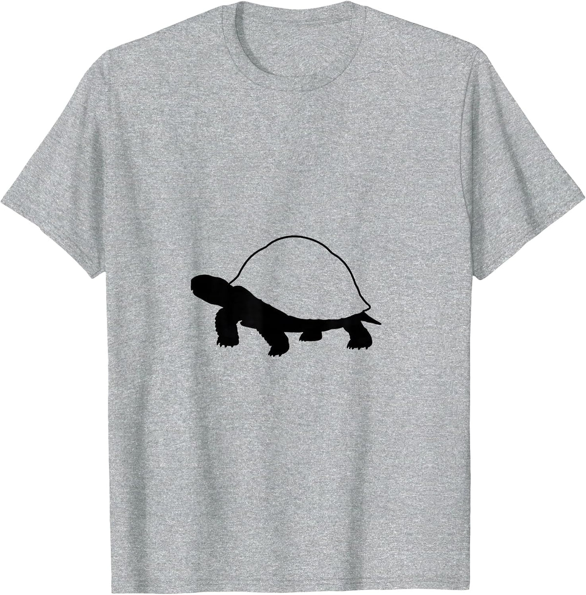 Men's Minimalist Tortoise Outline Funny Turtle Lover Gift T-Shirt - Heather Grey