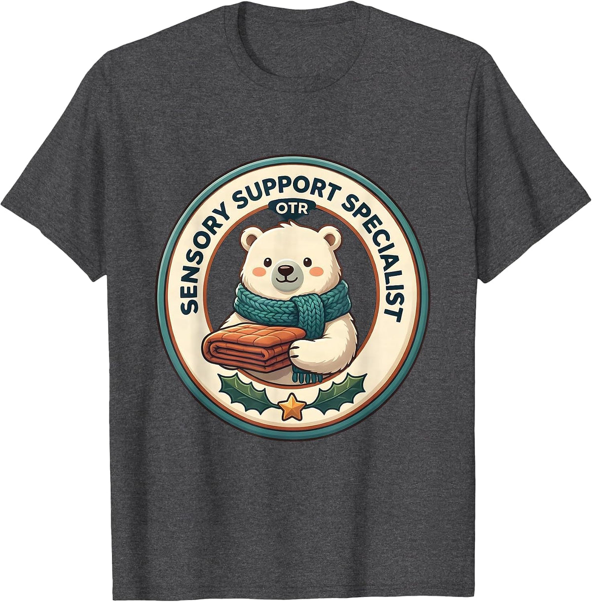 Men's Sensory Support Specialist, OTR Cute Kawaii Occupational T-Shirt - Dark Heather Grey