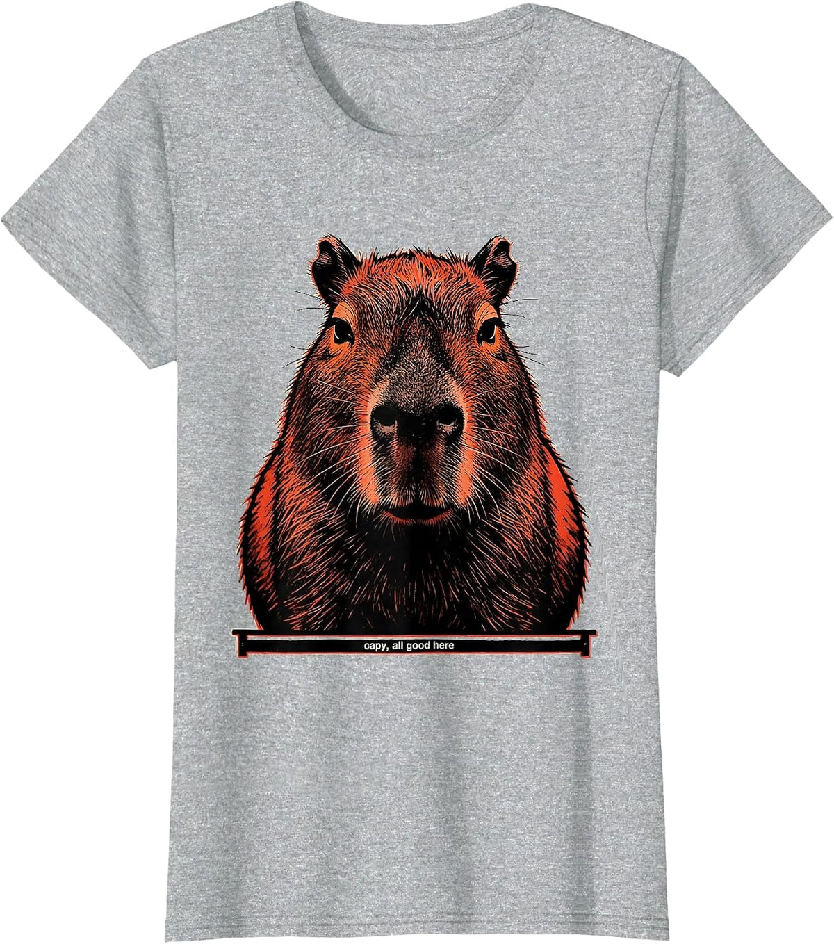Women's capy all good here Funny Capybara Meme Animal Lover Humor T-Shirt - Heather Grey