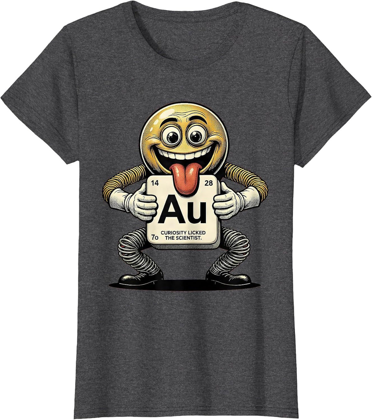 Women's Curiosity Licked the Scientist Periodic Table T-Shirt - Dark Heather Grey