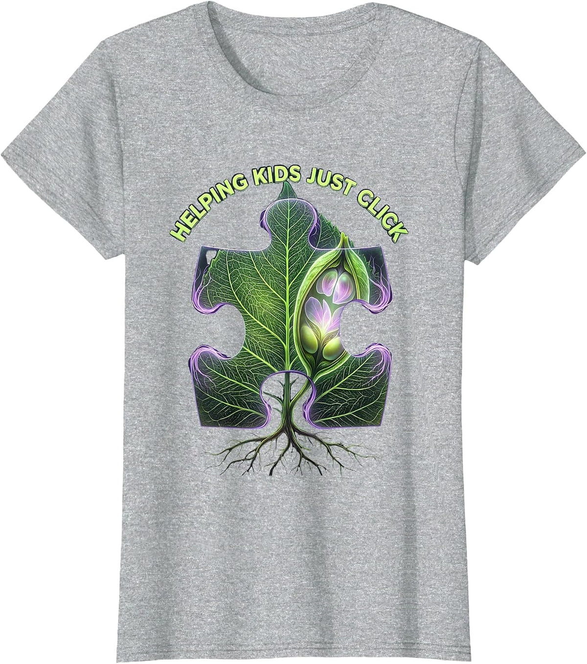 Helping Kids Just Click Occupational Therapy T-Shirt - Heather Grey