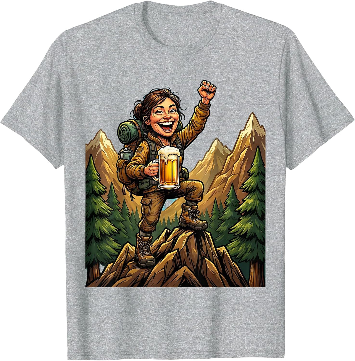 Men's Mountain Hiker Beer Summit Celebration Graphic T-Shirt - Heather Grey