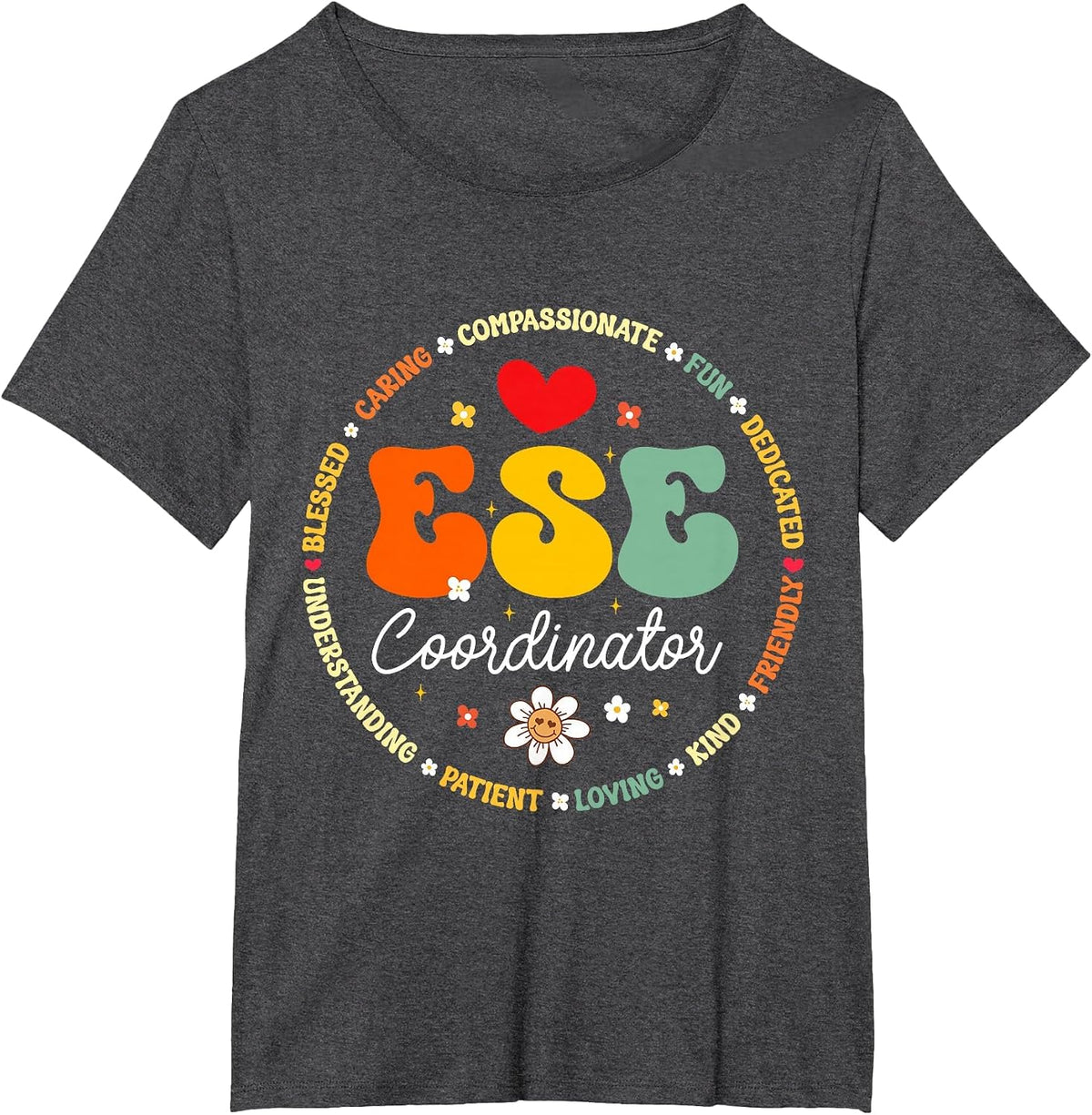 Matching First Day of School ESE Coordinator Exceptional T-Shirt - Dark Heather Grey