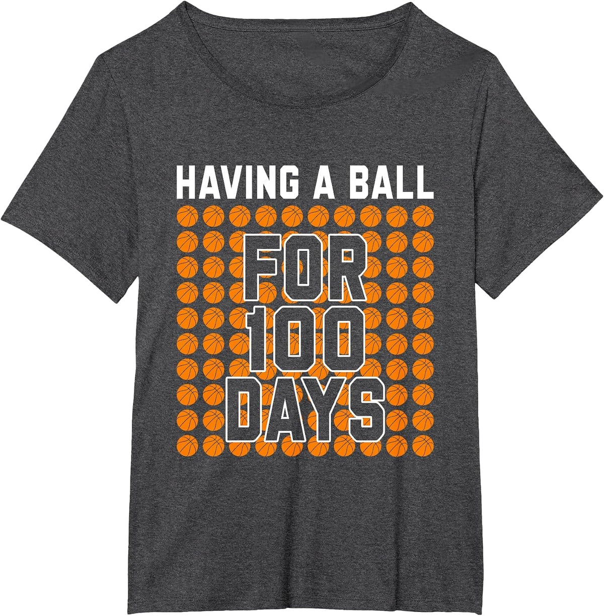 100 Days of School Basketball 100th Day Balls for Boys T-Shirt - Dark Heather Grey
