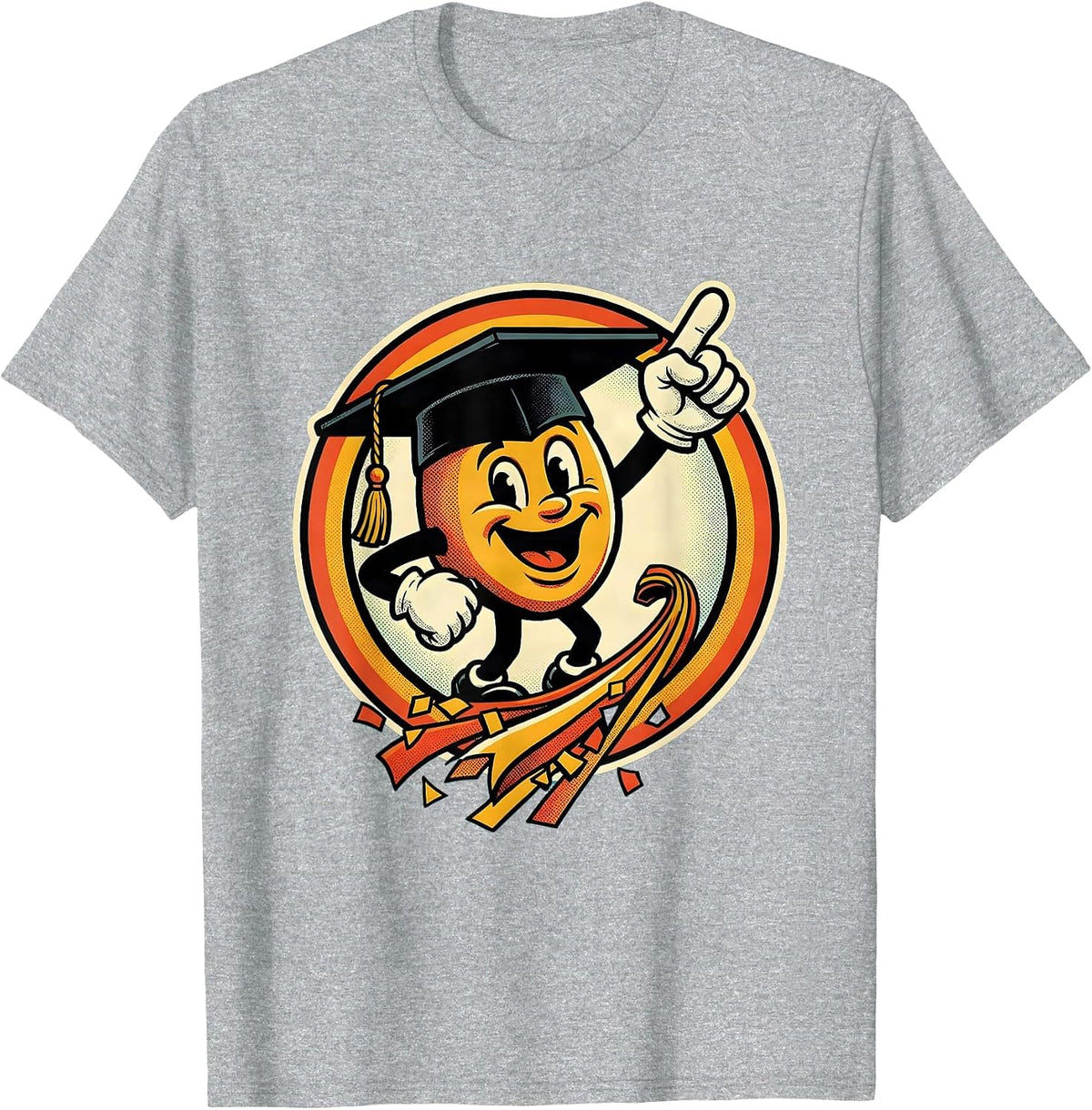 Men's English Teacher Mortar Board Alphabet Letters T-Shirt - Heather Grey