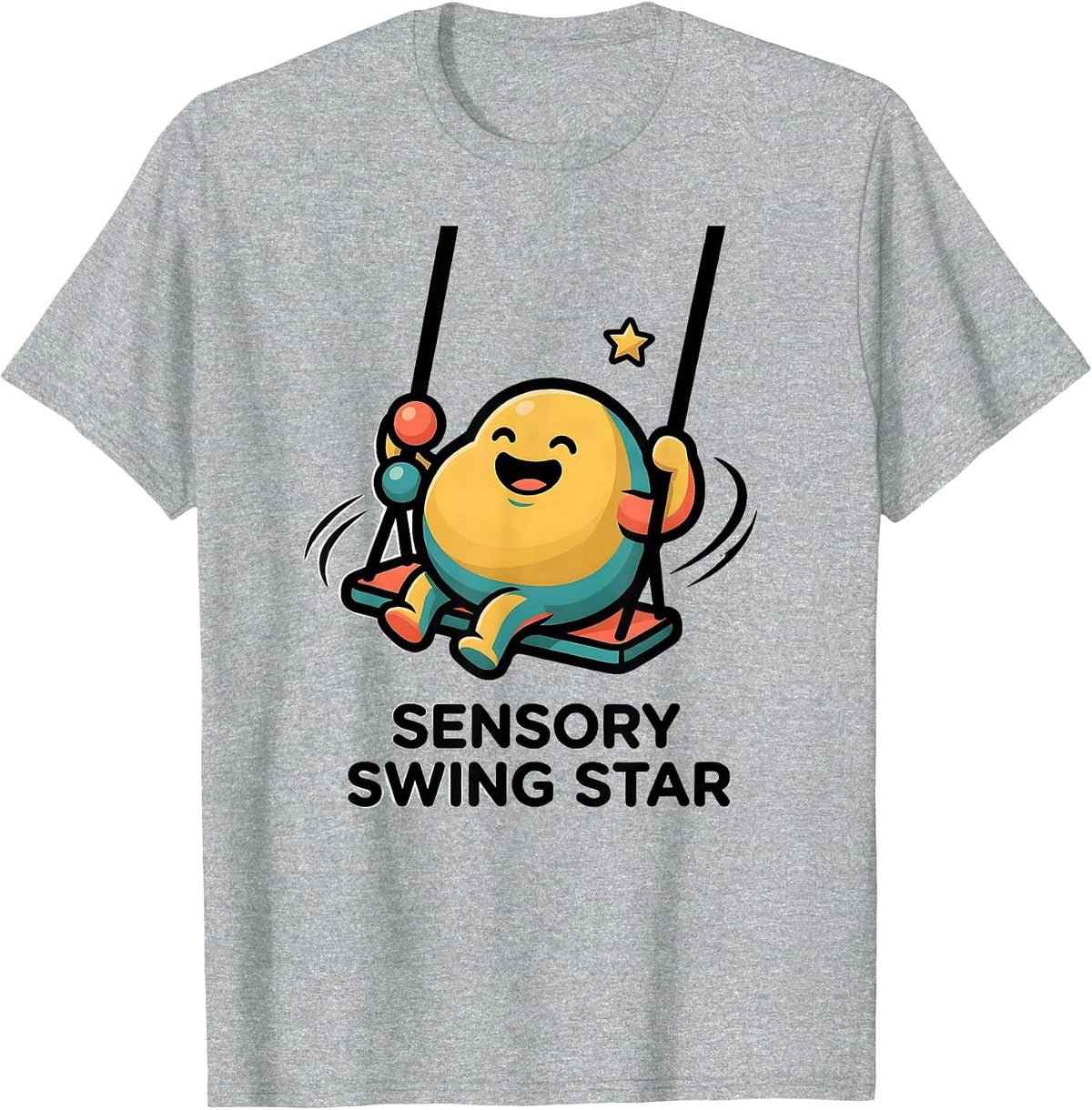 Men's Sensory Swing Star Playful Occupational Therapy OT Gift T-Shirt - Heather Grey