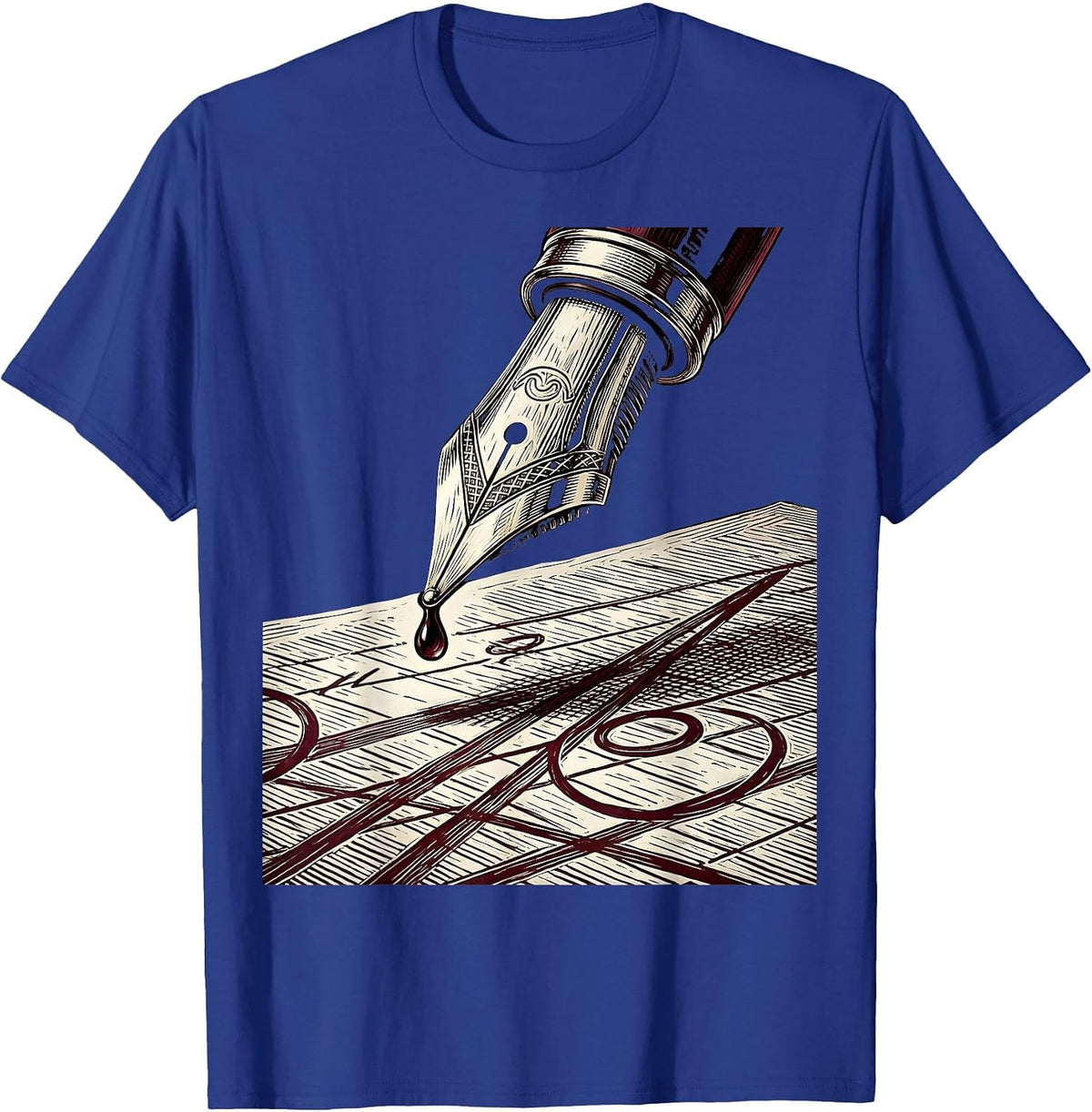 Red Pen English Teacher Correcting Manuscript T-Shirt - Royal Blue