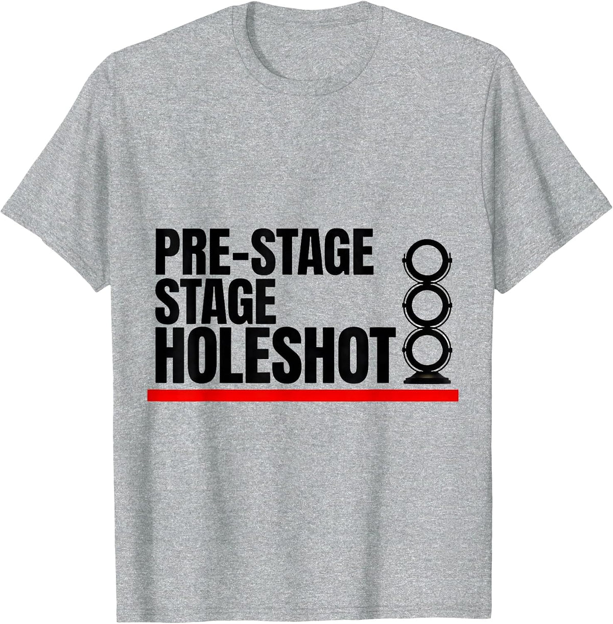 Men's Pre-Stage. Stage. Holeshot Patriotic Drag Racing Checkered T-Shirt - Heather Grey