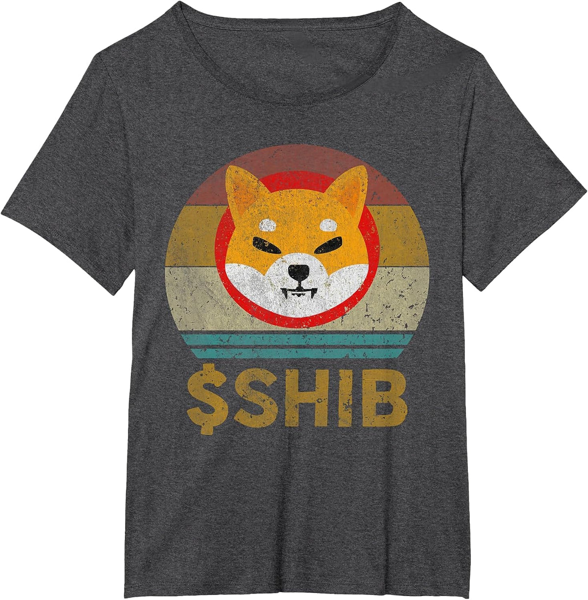 Vintage Shibacoin Miner Shiba Inu T-Shirt - Dark Heather Grey