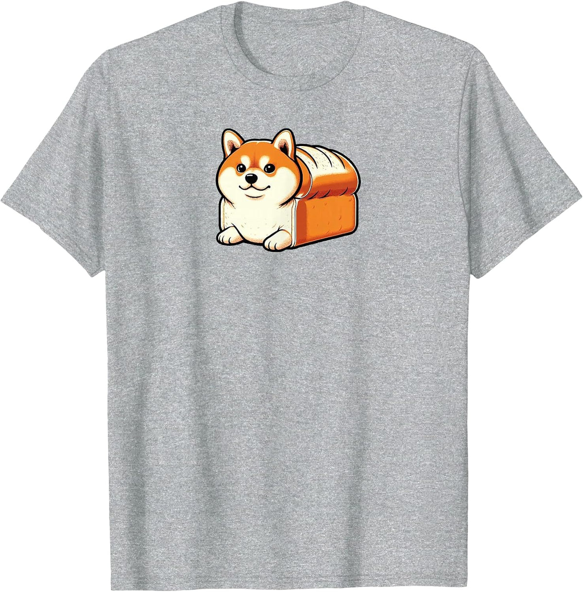Shiba Inu Loaf of Bread Kawaii Vintage Style T-Shirt - Heather Grey