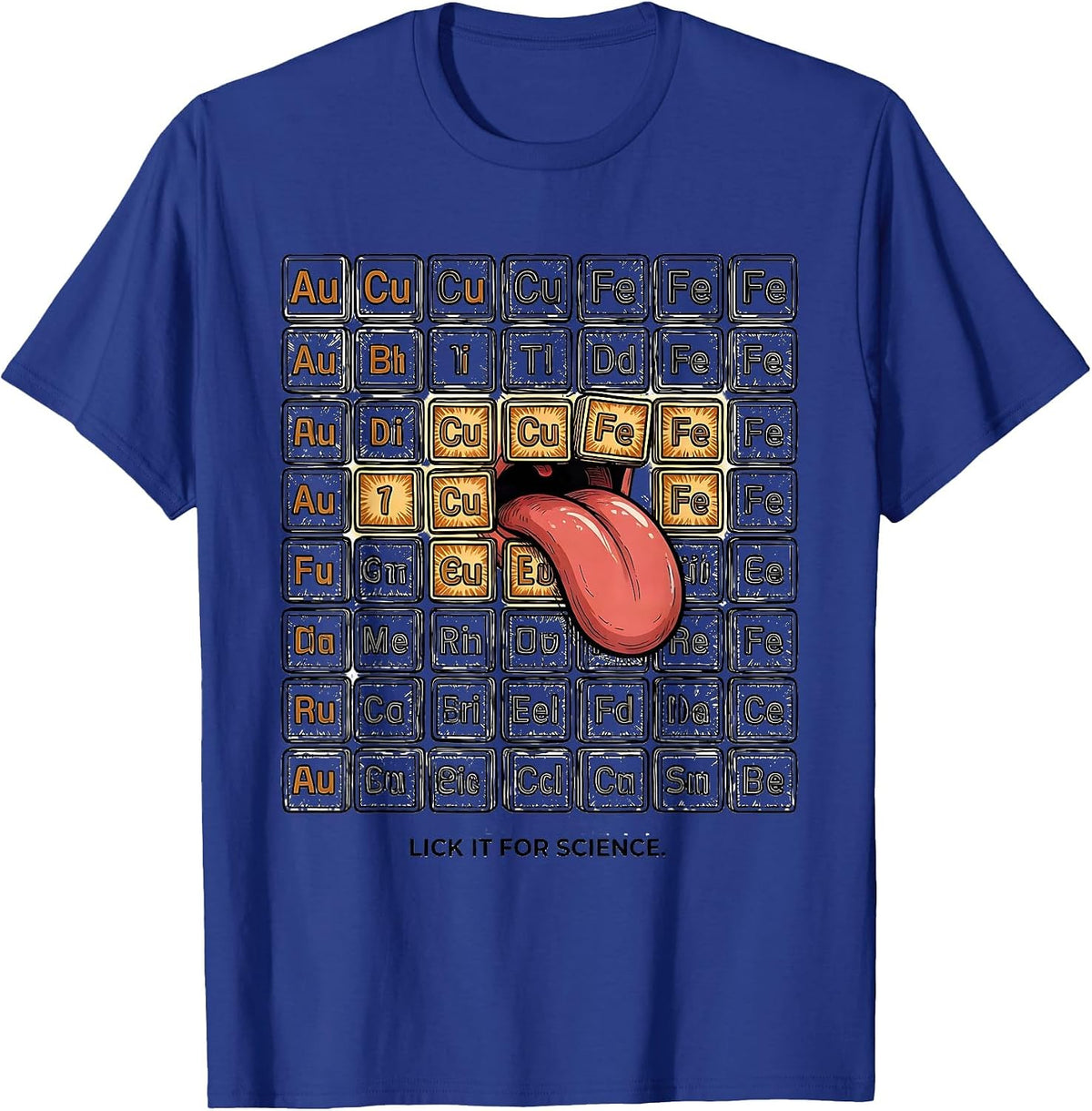Men's Lick It For Science Periodic Table Design T-Shirt - Royal Blue