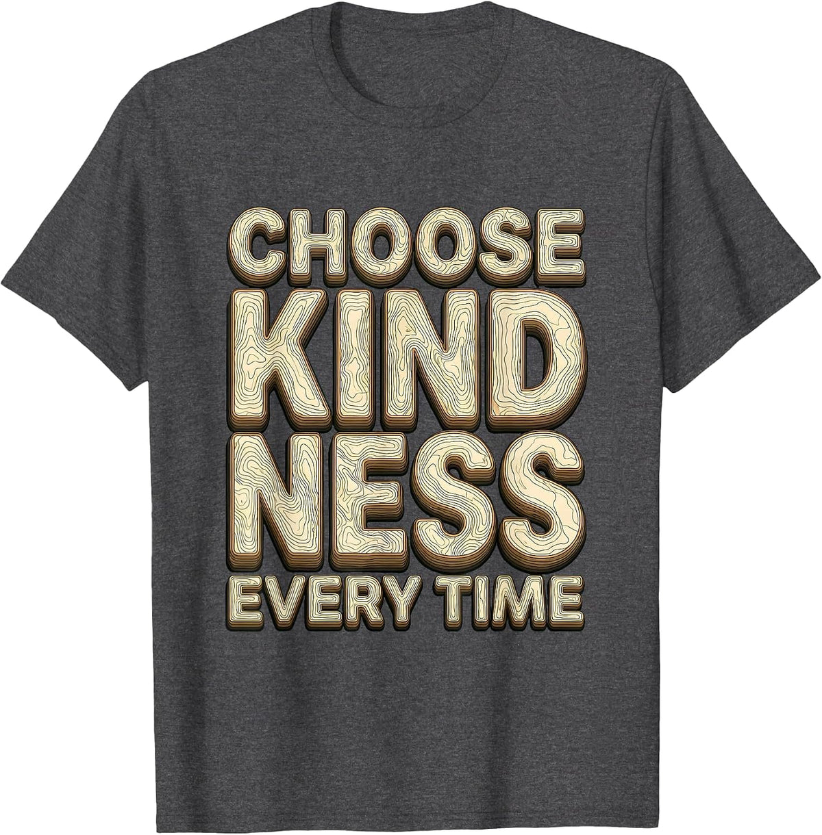 Men's Choose Kindness Every Time Anti Bullying Design T-Shirt - Dark Heather Grey