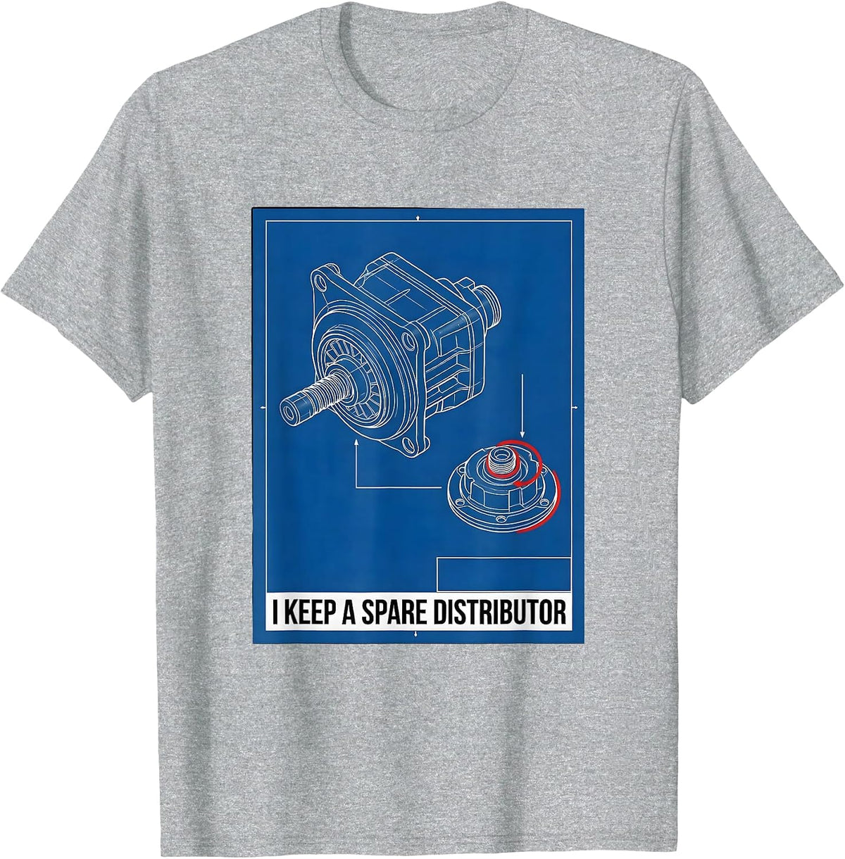 Men's I Keep A Spare Distributor Funny Car Guy Mechanic Deadpan T-Shirt - Heather Grey