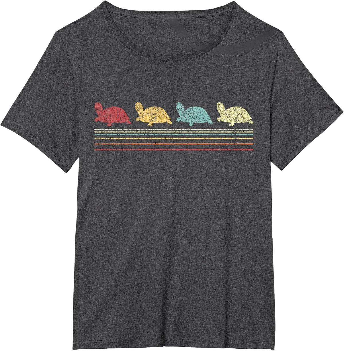 Vintage Tortoises Turtle Lover Funny Tortoise Retro T-Shirt - Dark Heather Grey