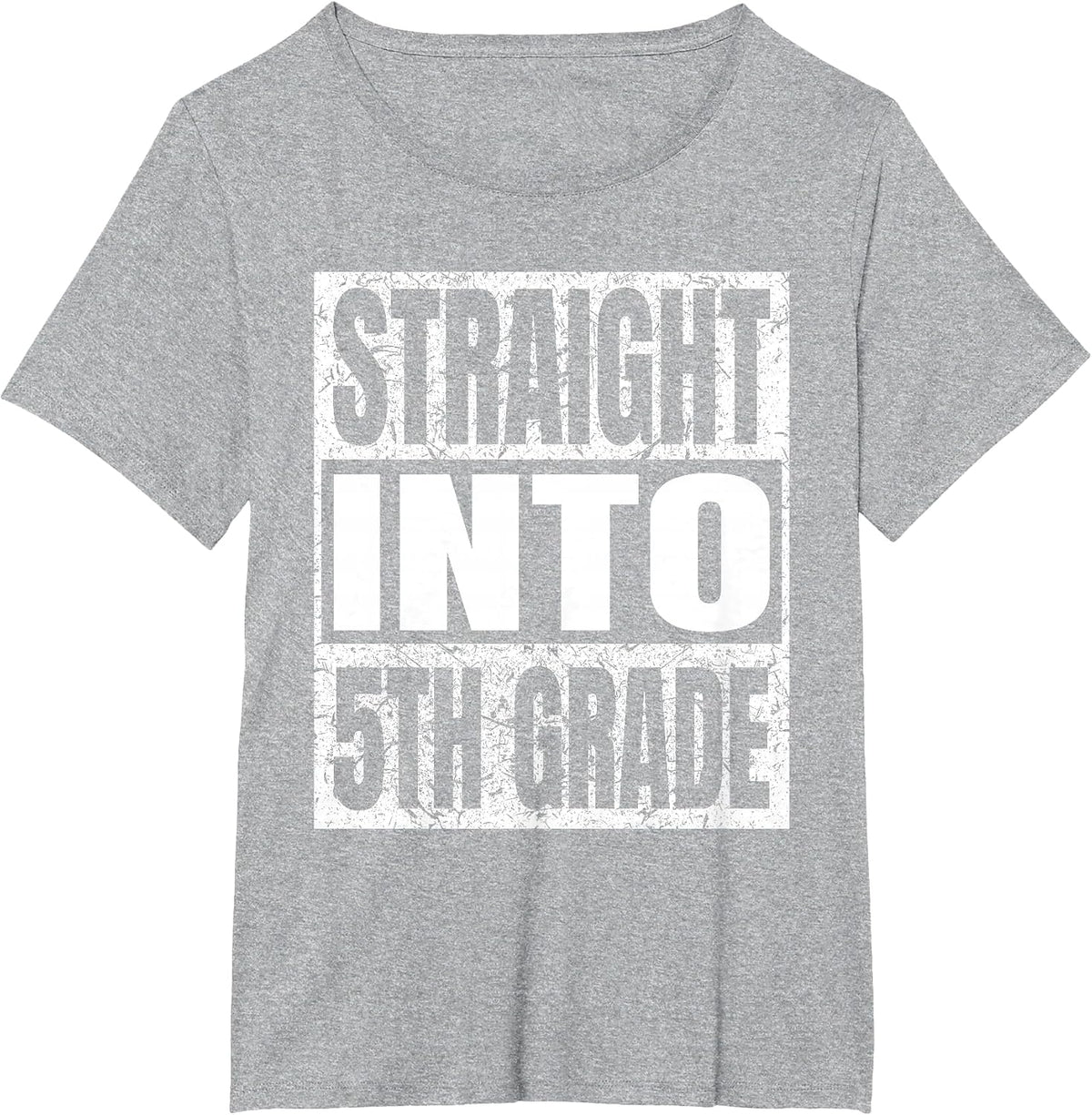 Straight Into 5th Grade Funny Tee Back to School Fifth Grade T-Shirt - Heather Grey