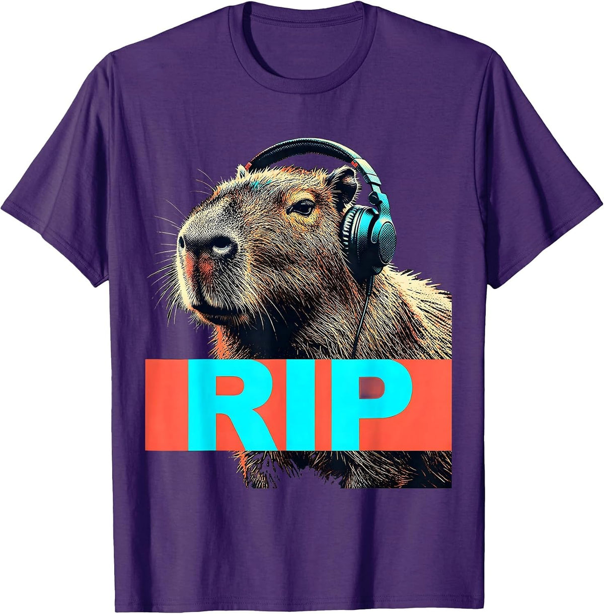 RIP Capybara Gamer Meme Humor Funny Gaming Gift T-Shirt - Purple