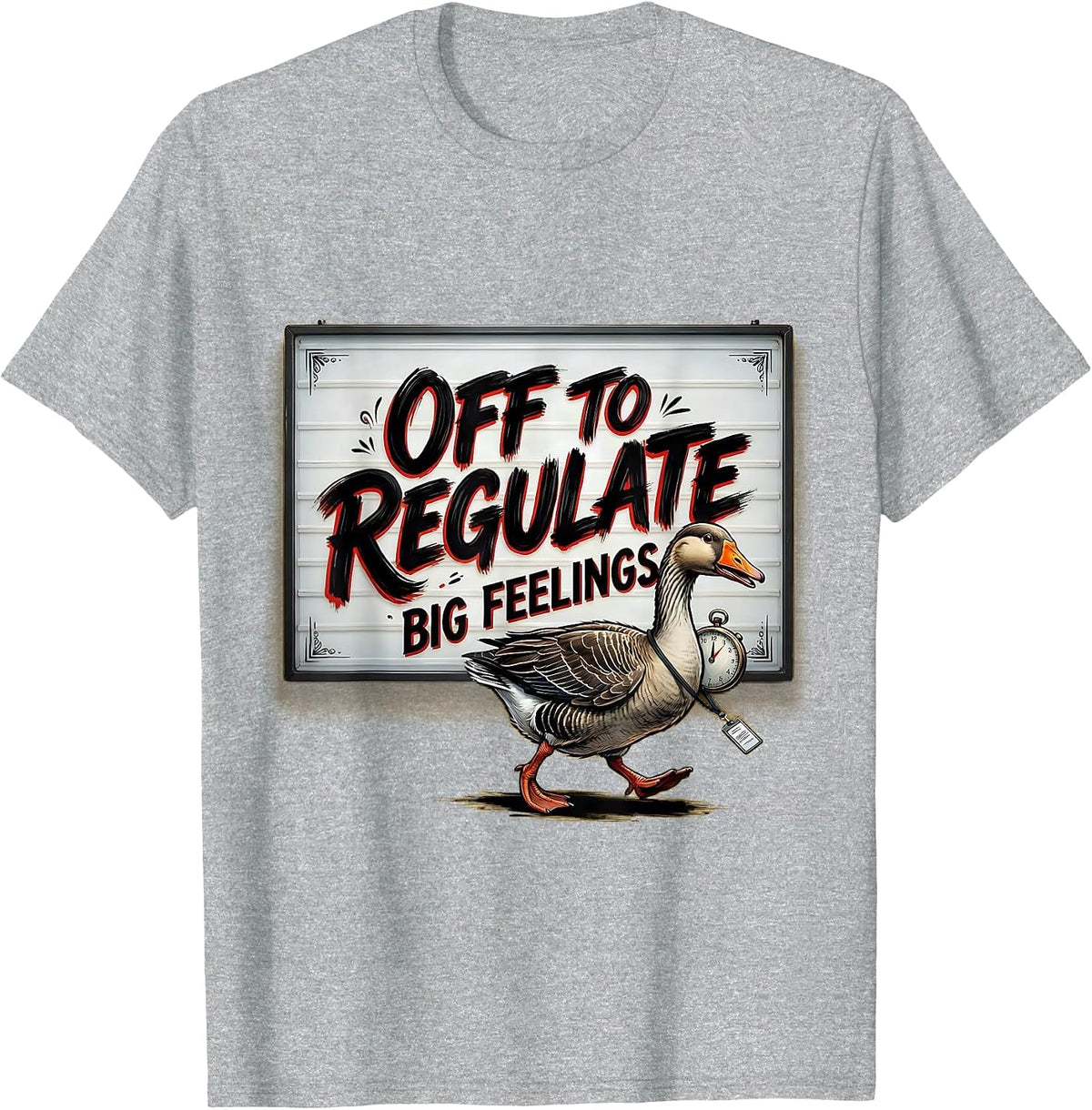 Men's Off To Regulate Big Feelings Funny Mental Health Counselor T-Shirt - Heather Grey