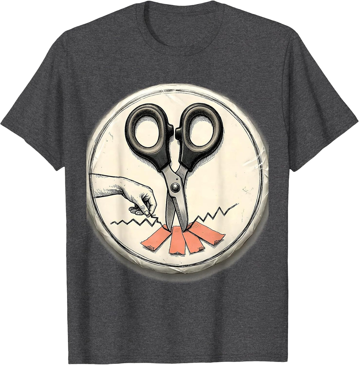 Adaptive Scissors Occupational Therapy Humor Gift T-Shirt - Dark Heather Grey