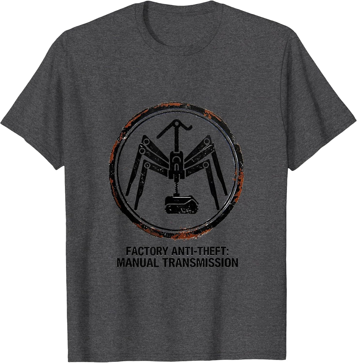 Factory Anti-Theft: Manual Transmission Car Guy T-Shirt - Dark Heather Grey