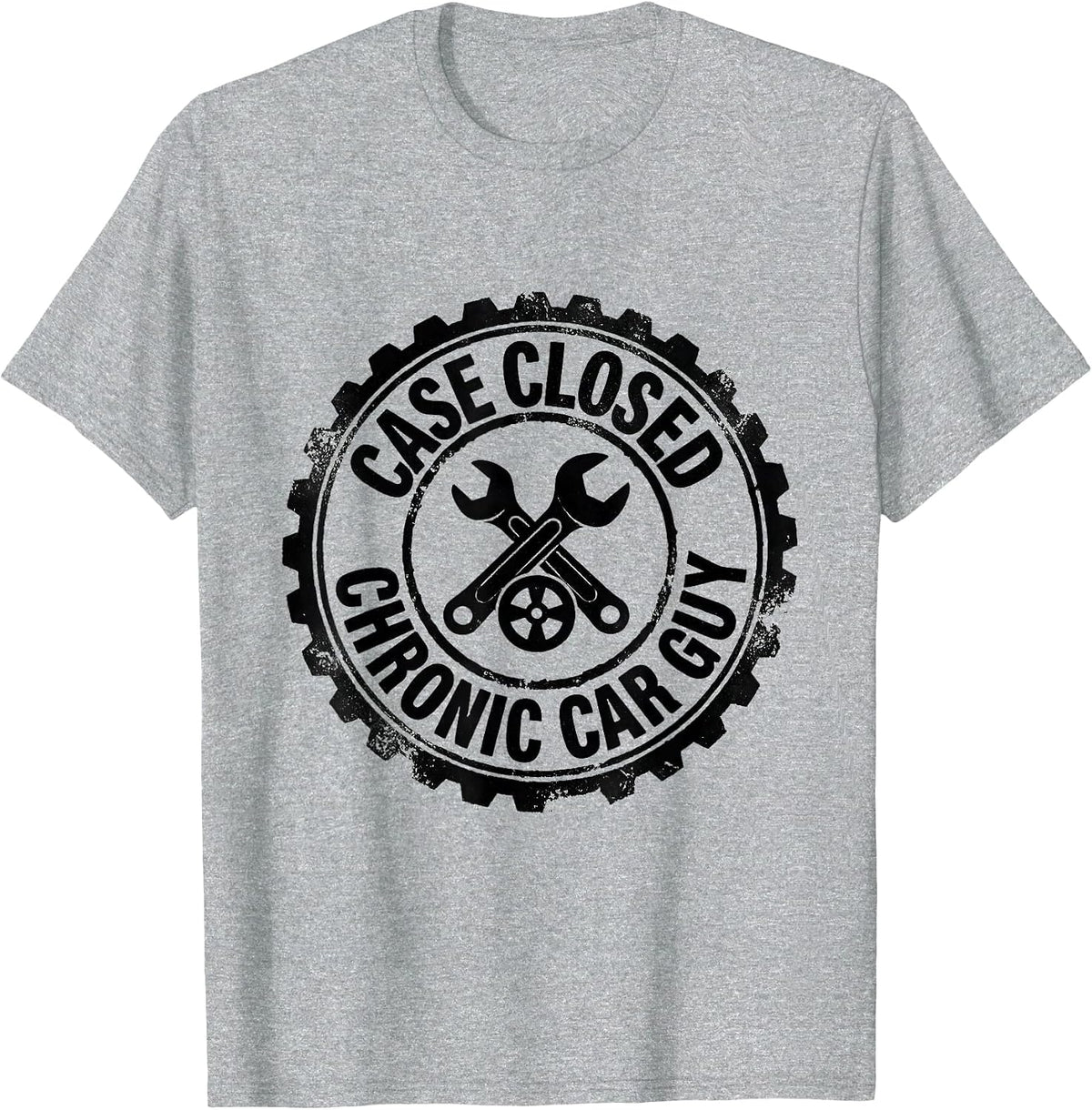 Men's Case Closed Chronic Car Guy Funny Car Lover Enthusiast Gift T-Shirt - Heather Grey
