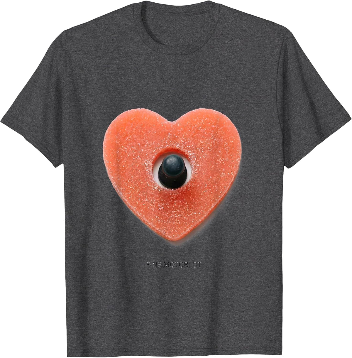 FINE MOTOR, OT Occupational Therapy Valentine Candy Heart T-Shirt - Dark Heather Grey