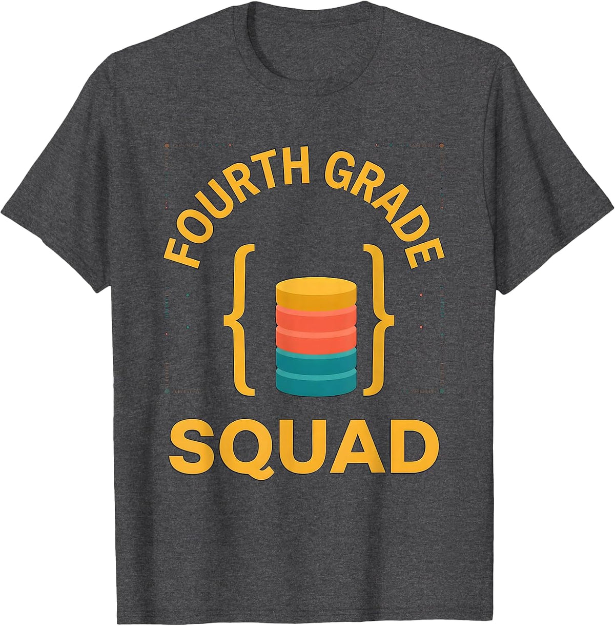 Men's Fourth Grade Squad Funny Teacher Humor Grade-Level Pride T-Shirt - Dark Heather Grey