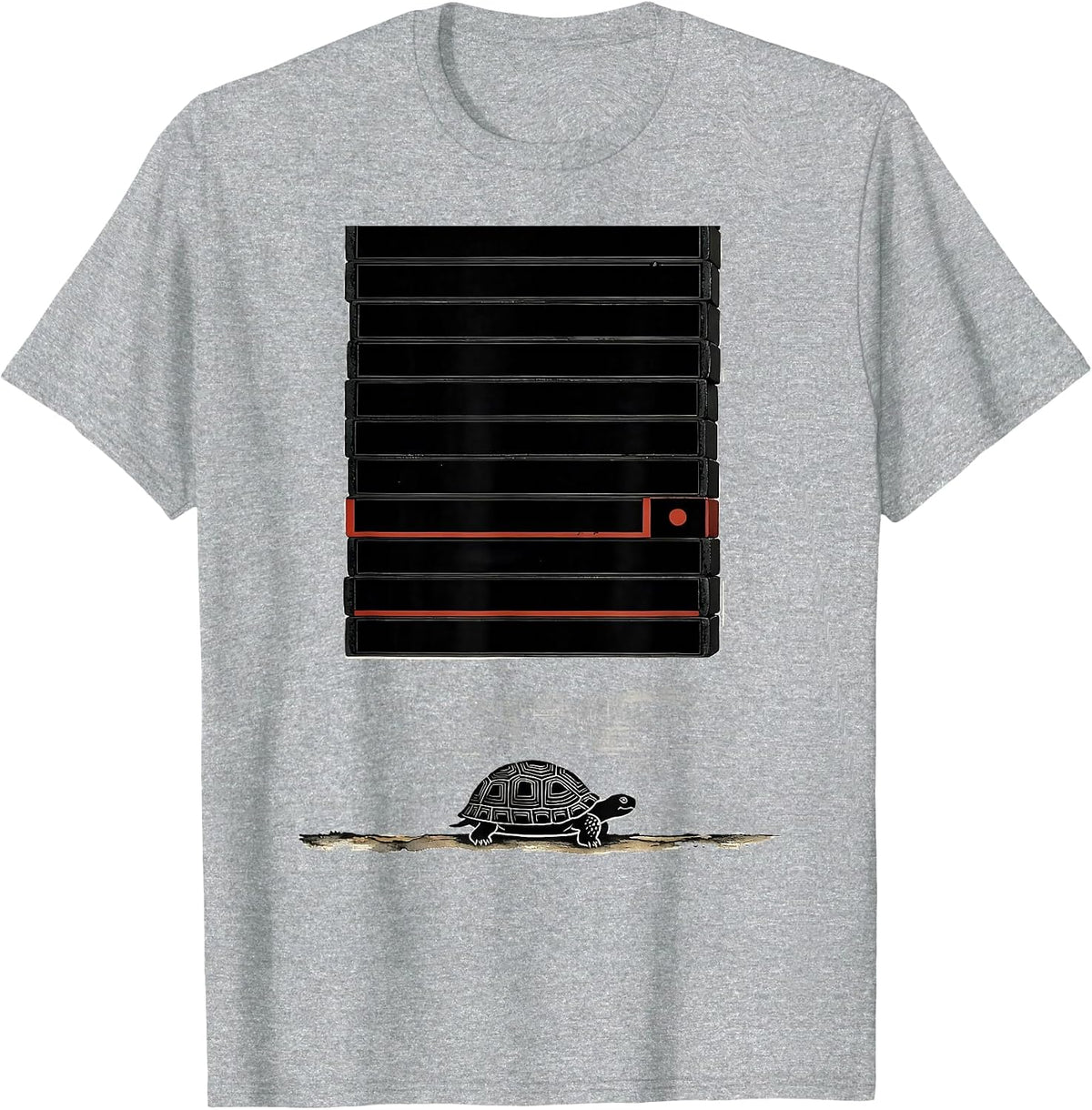 Men's Vertical Masthead Tortoise Animal Lover Gift T-Shirt - Heather Grey