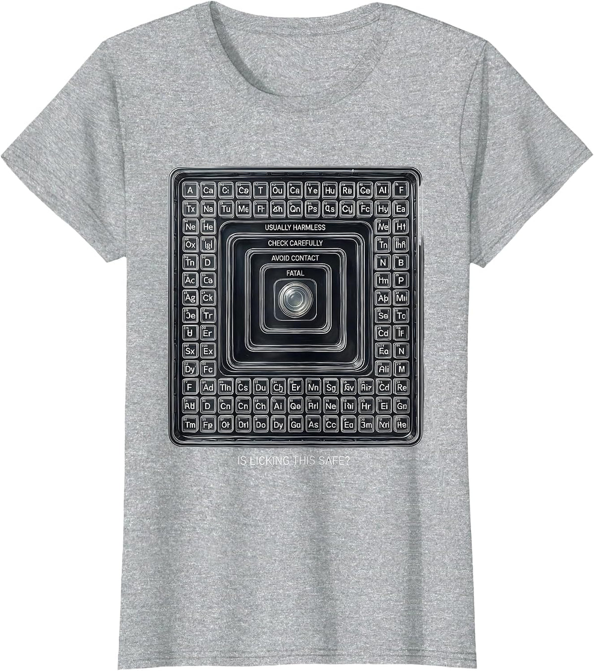 Is Licking This Safe Funny Periodic Table Science Teacher T-Shirt - Heather Grey