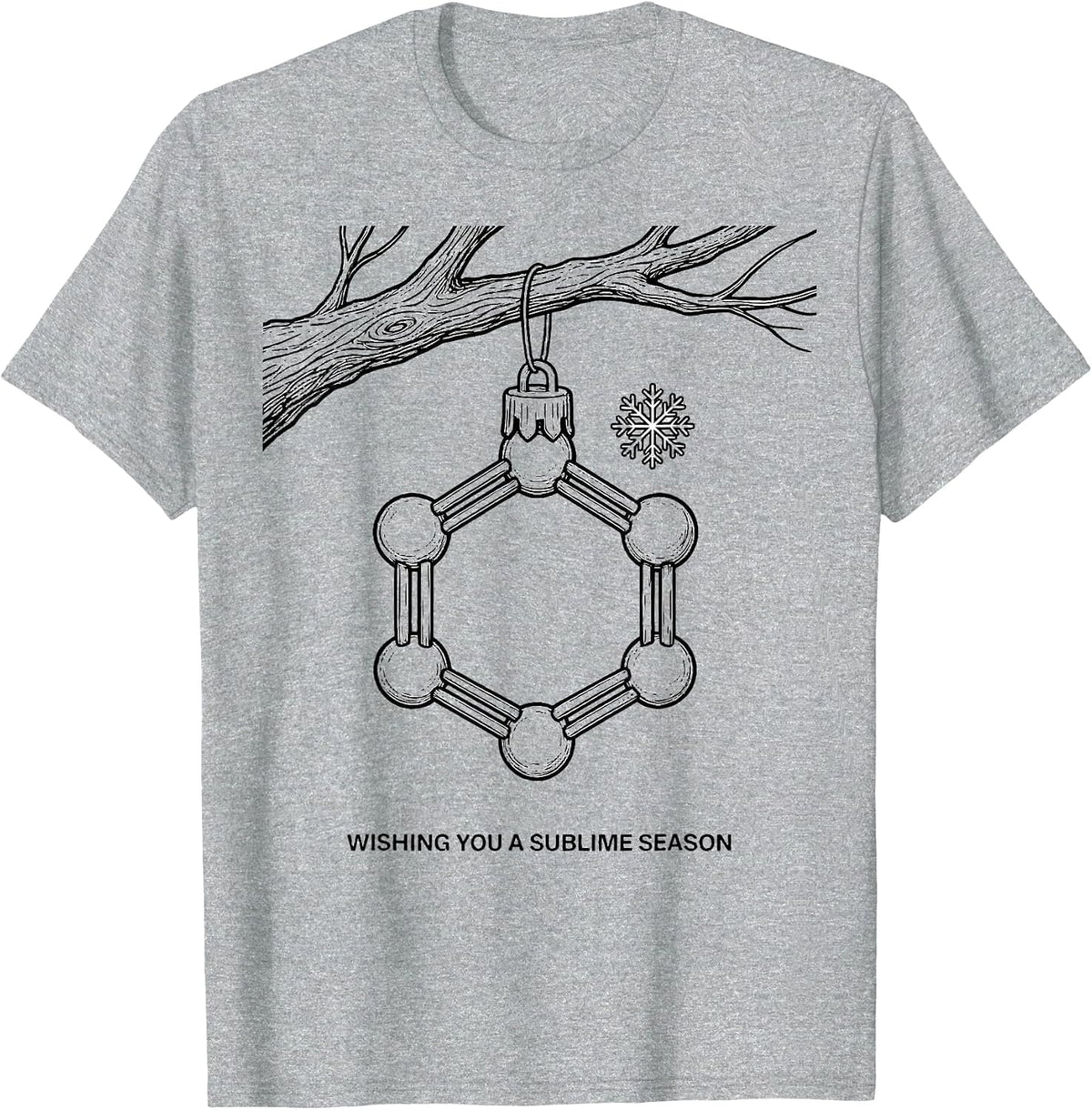 Men's Wishing You A Sublime Season Nerdy Chemistry Humor Science T-Shirt - Heather Grey